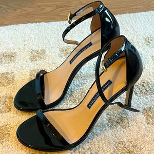Stuart Weitzman/ SW Nudistsong Patent Ankle-Strap Sandals Size 5